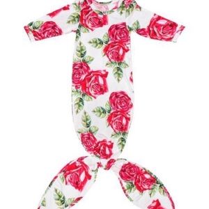 Posh Peanut Dolce Red Rose Newborn Knotted Gown
